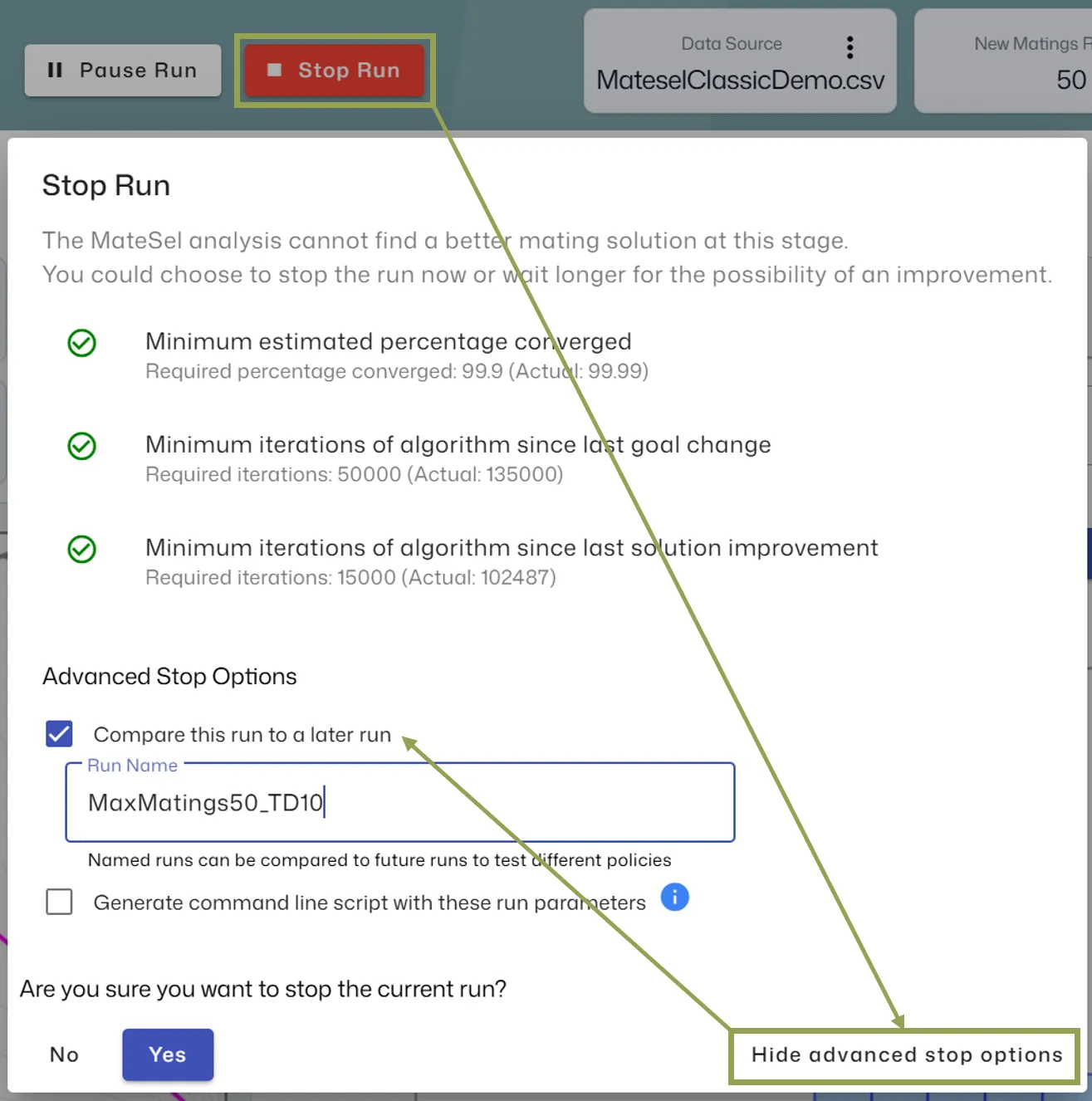 Save Run with Label